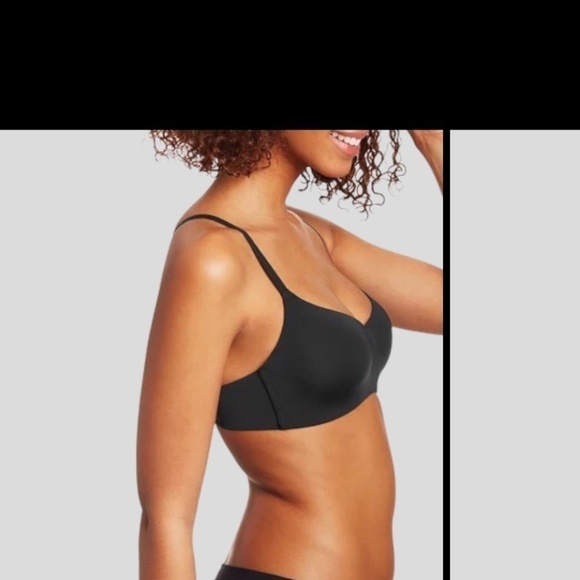 MAIDENFORM Pure Comfort Modern Scoop Neck Wireless Bra-Black - Picture 4 of 9